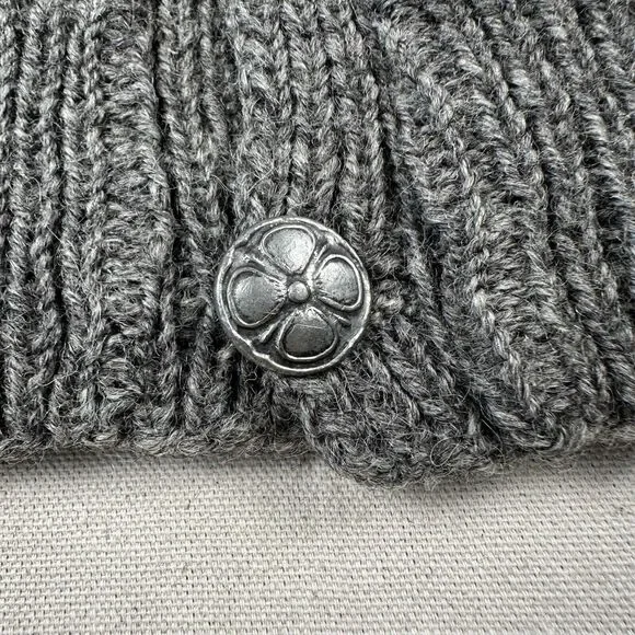 Vintage Unbranded Fair Isle Wool Knit Cardigan Women’s Medium Gray Beige Sweater - Picture 7 of 16